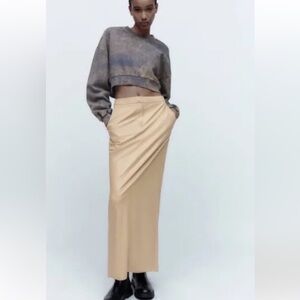 NWT Zara faux leather maxi skirt.